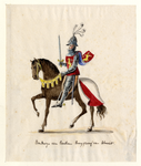 32588 Afbeelding van een ruiter, voorstellende Boudewijn van Benthem, burggraaf van Utrecht, een van de figuranten in ...